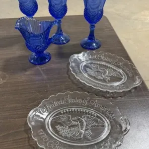 3 Vintage Avon George Washington Cobalt Blue