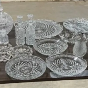 Clear Pressed Glass or Cut Glass Dishes
