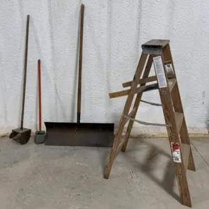 Werner Wooden 4' Ladder, Large Barn Scraper,