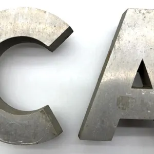Aluminum Letters ‘C’ and ‘A’ 5” x 5.5”