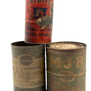 Vintage Coffee and Baking Powder Tins : Folgers,