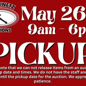 PICKUP- TUESDAY, MAY 26 9am-9pm ONLY