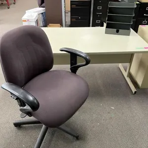 Laminate and Metal Desk with Chair and File