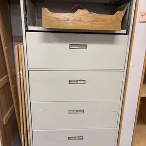 Large Metal Filling Cabinet  & Wooden Organizer