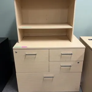 Wooden Filing Cabinet with Top Shelf Unit -
