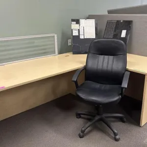 Wooden Desk With Privacy Window - 2 Pieces & Two