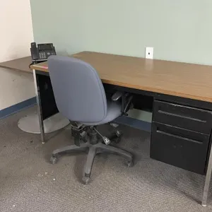 Office Desk with Chair Side Table and Phone -