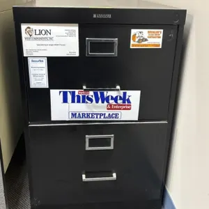 Black Metal Filing Cabinet 25 in x 29 in x 19 in