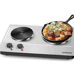Cusimax Hot Plate Double Burner - 1800W, Stainless