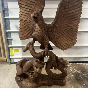Large 5 ft eagle carving