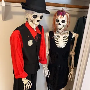 Pair of Halloween Skeleton Figures