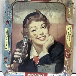 1950s Coca Cola Serving Tray-Menu Girl -
