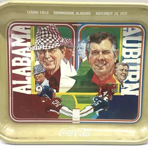 Alabama vs Auburn Coca Cola Tray Bear Bryant Shug