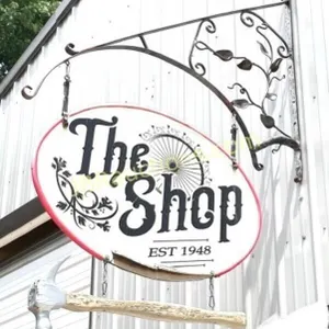 TWO SIDED LARGE "SHOP" SIGN