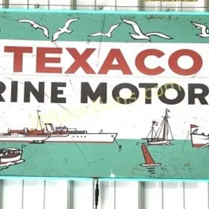 VINTAGE TEXACO MARINE SIGN - ADDED NEON
