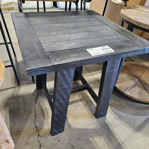 Black Wood Square End Table, 23” x 22”