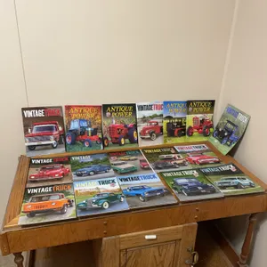 Vintage truck, magazines, antique power magazines