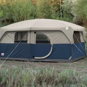 Coleman Hampton 3-Season, 9-Person, 2-Room Camping Cabin Tent with Room Divider, Rain Fly & Carry Bag