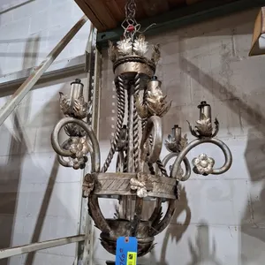 Ornate Metal Chandelier, 22"x36"