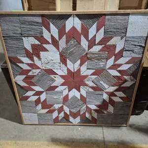 Wood Framed Farm Flag/Quilt Pattern, 30"x30"