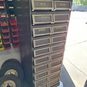 TAB Metal Hardware Cabinet on Wheels, 19"x29"x58"