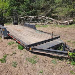 2003 Tandem Axle Trailer, 18"x7" Bed, Plus Tongue and Drop Ramps, Side Stake Pockets, Pintle Hitch, Brake System, LT235/85R16 Tires, VIN 4KNUB18293L16