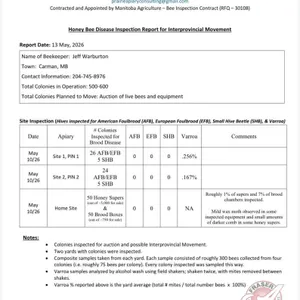 PROVINCIAL INSPECTION REPORT (See pictures)