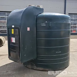 5000 Litre Static Plastic Bunded Fuel Tank, Electric Pump, Flow Meter 