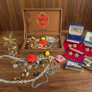 Costume Jewelry and Trinkets in Decorative Boxes