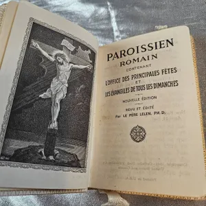 Beautifully Crafted Roman Catholic Prayer Book with Mother-of-Pearl Cover