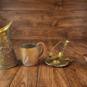 Decorative Brass and Copper Home Accents with Bust Figurine