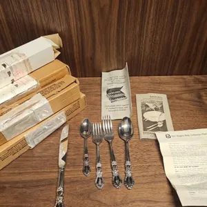 Silver-Plated Flatware Set with Original Packaging and Documents