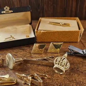 Vintage Tie Clips and Cufflinks with Presentation Boxes