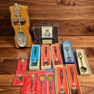 Decorative Souvenir Spoons With Display Plaque