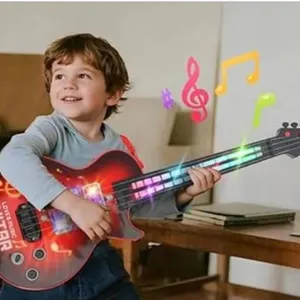 Children's 4-String Music Guitar With Flashing Lights and Sounds