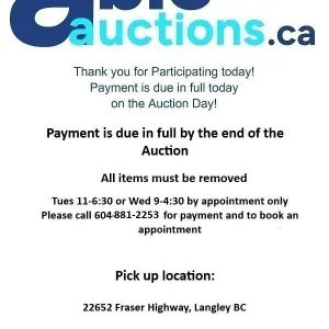 SOUTH LANGLEY JUNE 9 ON-LINE AUCTION