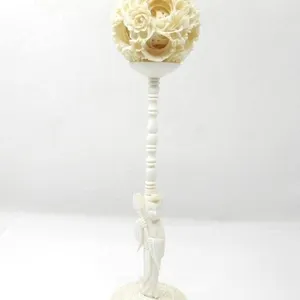 CHINESE CARVED IVORY PUZZLE BALL ON STAND