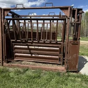 HiQual Cattle Squeeze, Scissor Gate, Metal Floor