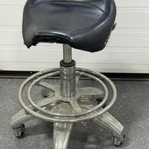 Motorcycle Seat Stool on Rollers-Adjustable Height