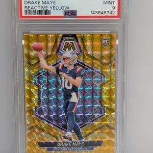2024 Mosaic Drake Maye RC Reactive Yellow PSA 9