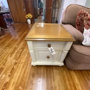 Pair Ashley End Tables w/Glass Top