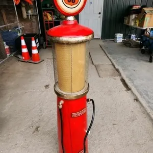 5 ft Gas Pump Decor with storage shelf
