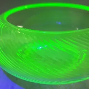 Vintage Uranium Swirl Glass Bowl 9 inches