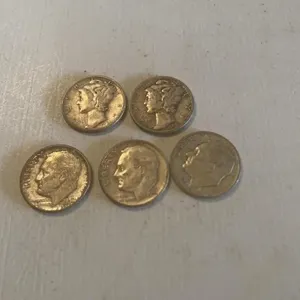 3 Roosevelt dimes 2 mercury dimes