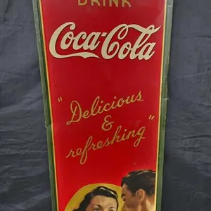 1941 Vertical Tin Coca-Cola Advertising Sign