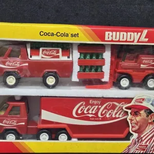 Buddy L Coca-Cola Pressed Steel Toy Vehicle set.