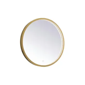Round LED Bathroom Vanity Mirror Brass