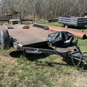 1979 SHOP BUILT UTILITY TRAILER 7FT X 16FT W/ METAL DECK, WINCH & REMOTE S/N 020202 - **NEW WHEEL BEARING AND NEW TIRES**