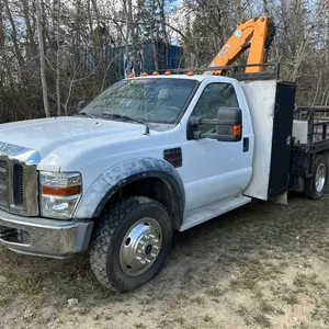 2008 FORD F550 XLT P/U TRUCK, 4X4, 6.4L DIESEL ENG. REG CAB, W/ EFFER 62/4S CRANE, OUTRIGGERS, 5TH WHEEL HITCH, S/N 1F0AF57RX8EB04915