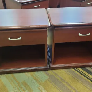 Wooden Side Tables/ Nightstands with Single Drawer and Open Shelf